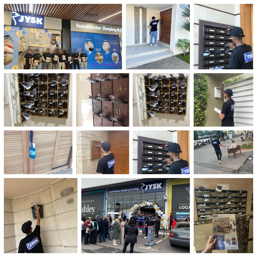 Campagne de distribution de brochures pour l’ouverture des magasins JYSK à Casablanca