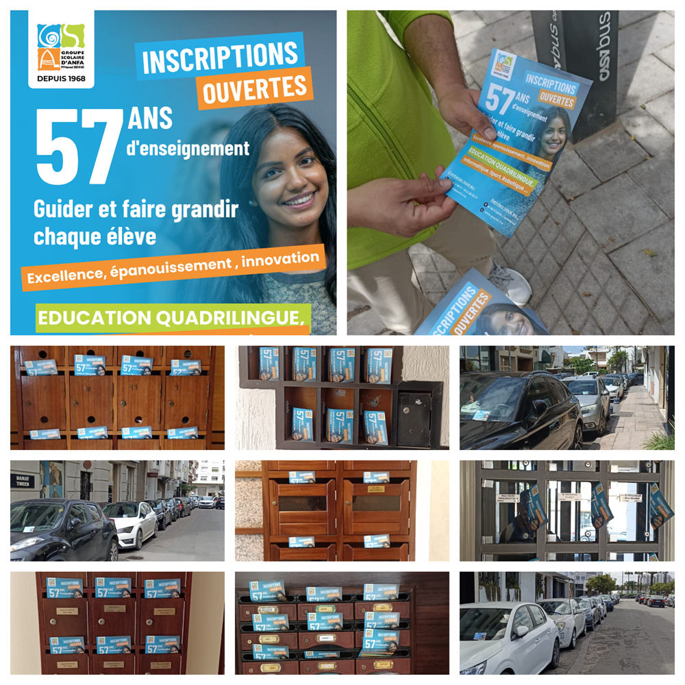 Distribution de Flyers à Casablanca pour le Groupe Scolaire d’Anfa